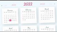 Full Year view Calendar using Html CSS & Javascript | JS Year Calendar