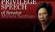 Livestream: Privilege Speech of Sen. Miriam Defensor Santiago