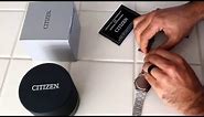 How to shorten your new Citizen watch band (non pin style) using a nail.