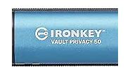 Kingston IronKey Vault Privacy 50 8GB Encrypted USB | FIPS 197 | AES-256bit | BadUSB Attack Protection | Multi-Password Options | IKVP50/8GB