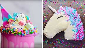 10 Amazing Unicorn Themed Dessert Recipes | DIY Homemade Unicorn Buttercream Cupcakes by So Yummy