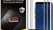 Supershieldz (2 Pack) Designed for Samsung Galaxy S8 Tempered Glass Screen Protector with (Easy Installation Tray) 0.33mm, Anti Scratch, Bubble Free (Black)