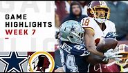 Cowboys vs. Redskins Week 7 Highlights | NFL 2018