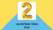 Gold Number 2 Balloon for Decorations