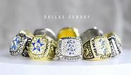 5 Piece Dallas Cowboys Championship Ring Set - Limited Edition Collectible Description: Celebrate the rich history and undeniable legacy of the Dallas Cowboys with our exclusive 5-Piece Championship Ring Set. This limited edition collectible is a must-have for every die-hard Cowboys fan, showcasing the team's remarkable journey to greatness. Key Features: Five Rings, Five Triumphs: Each ring represents a significant championship victory in the illustrious history of the Dallas Cowboys, encapsula