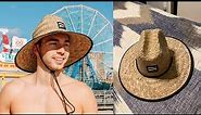 BROOKLYN ATHLETICS Men's Straw Sun Lifeguard Beach Hat Raffia Wide Brim, Natural