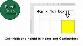 How to set cell width and height in cm and inches in Excel for Interior Designers