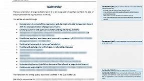 Quality Policy [ISO 9001 templates]