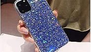 Winzizo Designed for iPhone 11 Pro Max Case Glitter Sparkle Bling Women Girls Cases Cute Rubber Slim Soft TPU Shockproof Drop Phone Protective Cover 6.5 inch (Blue)