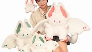 5.48US $ 15% OFF|New Fluffy Bat Rabbit Plush Toy Kawaii Animal Creative White Pink Bunny Stuffed Pillow Soft Kid Toy Birthday Christmas Gifts| |   - AliExpress