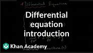 Differential equation introduction | First order differential equations | Khan Academy