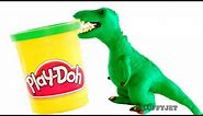 Dinosaurs Play doh Stop Motion T-Rex Dinosaur animation Tyrannosaurus Rex dinosaur toy eggs Jurassic