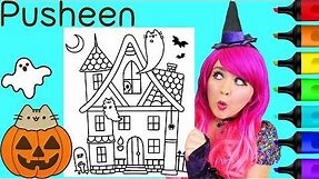 Coloring Pusheen Cat Halloween Coloring Page Prismacolor Markers | KiMMi THE CLOWN
