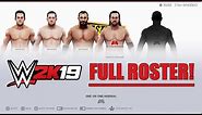 WWE 2K19 FULL ROSTER Selection Screen! All Superstars, Legends, Attires, and Managers!