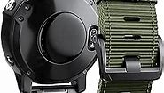 Compatible with Garmin Fenix 5X/Fenix 7X/5X Plus/6X/Tactix 7 pro, 26mm Watch Band for Fenix 3/3HR, Nylon Quickfit 26 Watch Band for Fenix 6X Pro/Tactix/Descent MK1/Mk2/D2 Delta PX/D2 Charlie, Army Green