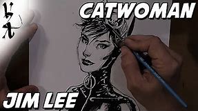Jim Lee drawing Catwoman during Twitch Stream