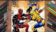 Epic Battle in Pixels: Wolverine vs. Deadpool Art Speedpainting!