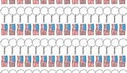 Nosiny 100 Pcs American Flag Keychains USA Flag Key Chains Patriotic Party Favor 4th of July Accessories for Kids Adults Veterans Day Gifts Independence Memorial Day Souvenir