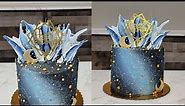 NEW GALAXY CAKE Idea with Chocolate Shards and Textured Buttercream Wrap | Cake Decorating Tutorial
