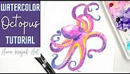 Octopus Painting - How to Paint a Watercolor Octopus in Rainbow Colors