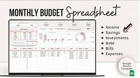 How to Track your Money - Monthly Budget Spreadsheet - Google Sheets Template, Monthly Money Tracker