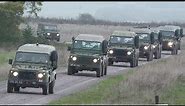 Many Army Land Rovers in convoy and off-road 🇬🇧 🪖