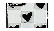 Caseative Checkered Checkerboard Lattice Plaid Love Heart Soft iPhone Case (Black,iPhone Xr)