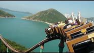 Wild West Mine Train Roller Coaster Back Seat POV Ocean Park Hong Kong China