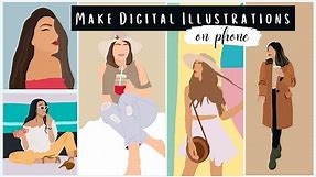 How to make Digital Illustrations of photos on Phone🎨📲 *free app* ft. Kritika Goel