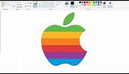 How to draw Apple Logo (1977) on computer using Ms Paint | iPhone Logo Drawing.