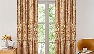 ELKCA European Embroidered Curtains for Living Room Luxury Brown Curtains for Bedroom Embroidered Window Curtains for Kitchen (52" W x 84" L,Pack of 2)