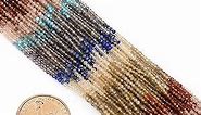 2mm Faceted Natural Gemstone Beads for Jewelry Making AAA Quality Multicolor Rondelle Stone Beads Mix 160pcs Micro Laser Cut Round Loose Beads Charms for DIY Jewelry 16''Healing Stone Beads