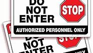iSYFIX Restricted Area Signs Stickers – 2 Pack 10x7 Inch – Do Not Enter, Authorized Personnel Only Sticker, Premium Self-Adhesive Vinyl, Laminated UV, Weather, Scratch, Water & Fade Resistance
