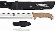 Camillus Carnivore X 18" Durable 420 Stainless Steel Titanium Bonded Hunting Hiking Camping Survival Machete with Nylon Sheath & Removable Trimming Knife