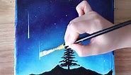 Easy Acrylic painting Night Sky and Shooting Star Painting Tutorial for beginners 110