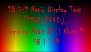 18.5:9 Ratio Display Test (2960x1440), Samsung Note 8 || Note 9 || S8 || S9