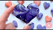 How to decorate Galaxy Heart Cookies with royal icing (Easy!)