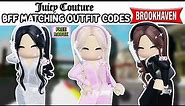 JUICY COUTURE BFF MATCHING OUTFIT ID CODES FOR BROOKHAVEN 🏡RP, BERRY AVENUE AND BLOXBURG 😍✨