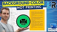 MS Word: Background color not printing ✅ 1 MINUTE