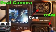 Pruveeo D30H Dash Cam with Infrared Night Vision and WiFi, Dual 1080P Front and Inside, Dash Camera