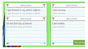 Back to School Year 1 Handwriting Practice Worksheets