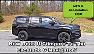 First Drive In The 2022 Jeep Grand Wagoneer Obsidian || Check Out Acceleration And Competitors MPG!