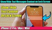 iPhone 12/12 Pro: How to Show/Hide Text Messages Content on the Lock Screen