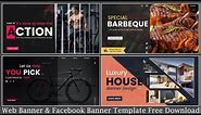 Web Banner & Facebook Banner Template Free Download || Nitesh GFX ||