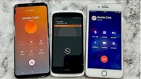Incoming Calls HTC 526G vs iPhone 8 Plus vs Samsung Galaxy S9/ Outgoing Calls/ Android Menu