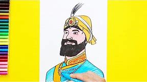 How to draw Guru Gobind Singh Ji - Tenth Guru of Sikhs