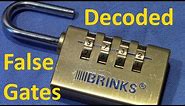 (picking 444) Decoded: BRINKS 4 wheel combination padlock / false gates (quickly, no tools)