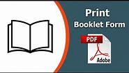 How to print booklet in pdf using Adobe Acrobat Pro DC