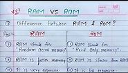 Difference between RAM and ROM | RAM vs ROM