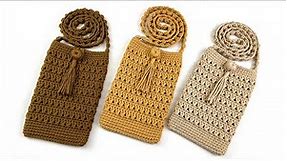 Easy Crochet Phone Bag Tutorial | Chenda DIY